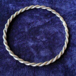 Vintage handmade silver tone bangle bracelet
